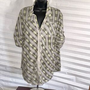 Bongo Women's Short Sleeve Casual Button Down Blouse Size 2X